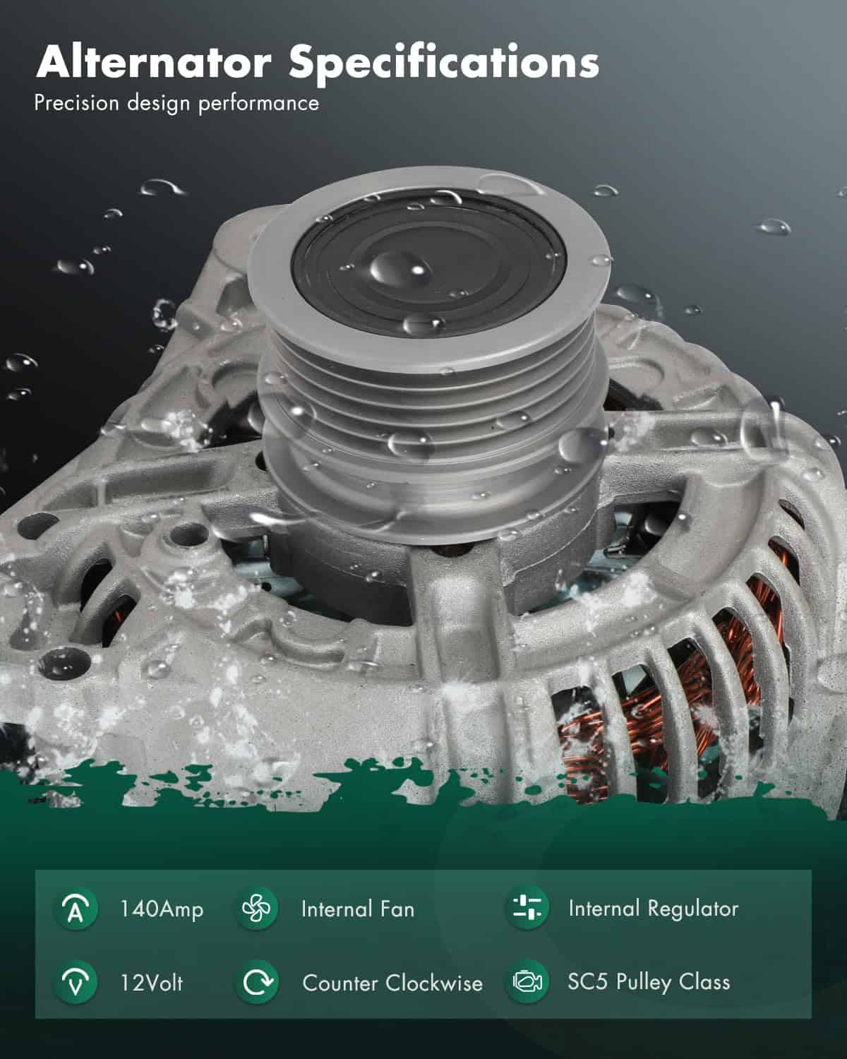 Alternador SCITOO Compatible con Volkswagen Beetle 2.5L - Imagen 3