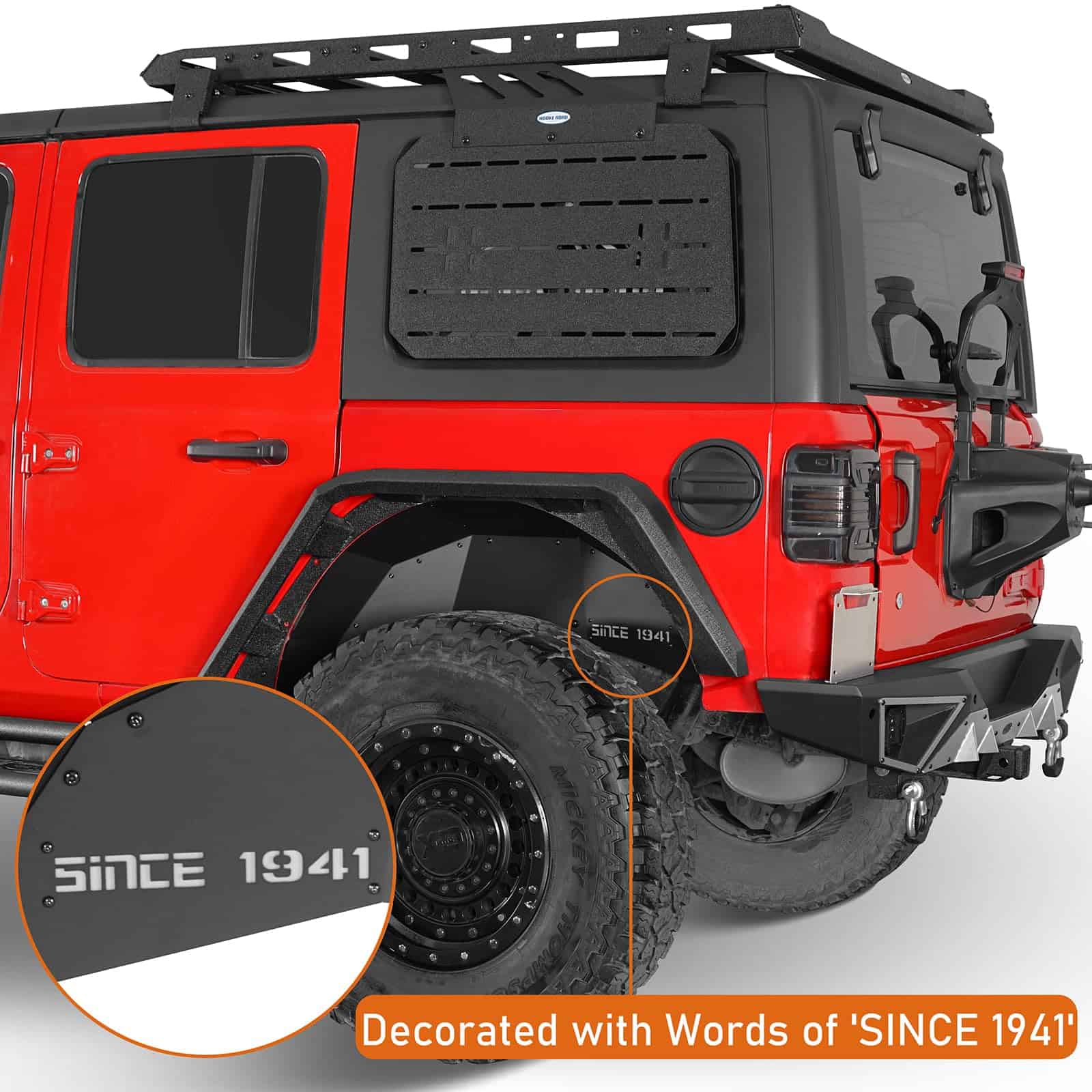 Hooke Road JL Guardabarros Interiores Traseros de Aluminio - Imagen 5