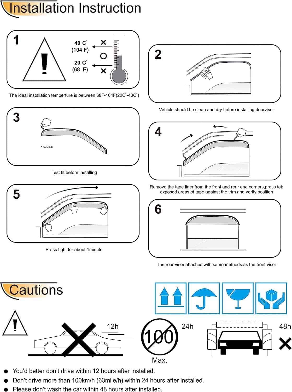 Wensdy 4pcs Deflector de Viento para Ventanas Laterales, - Imagen 10