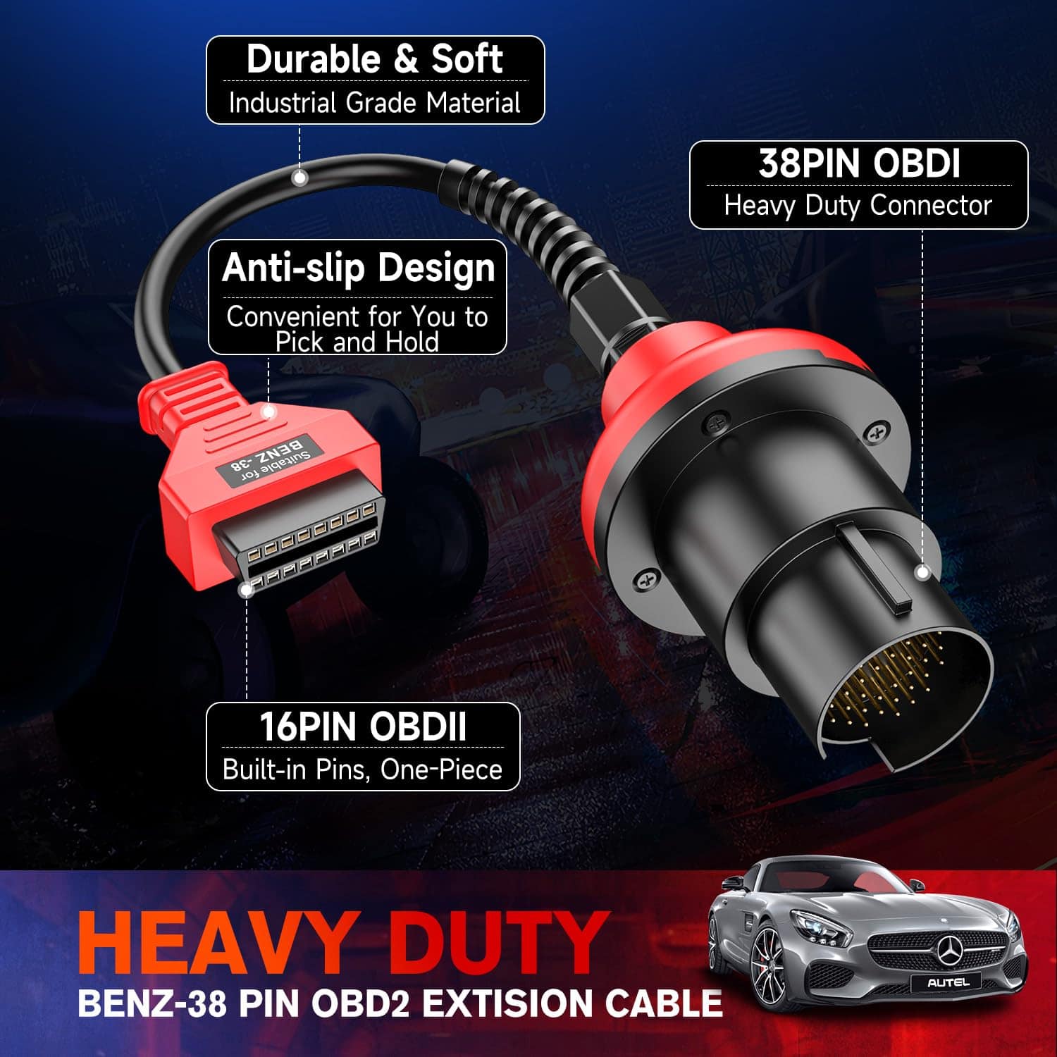 Adaptador Original Autel BENZ-38 PIN, Conector de 38 Pines - Imagen 7