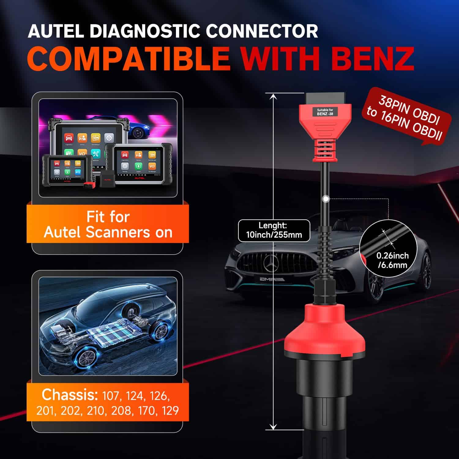 Adaptador Original Autel BENZ-38 PIN, Conector de 38 Pines - Imagen 6