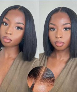 Pelucas de cabello humano Bob sin pegamento Pre desplumadas