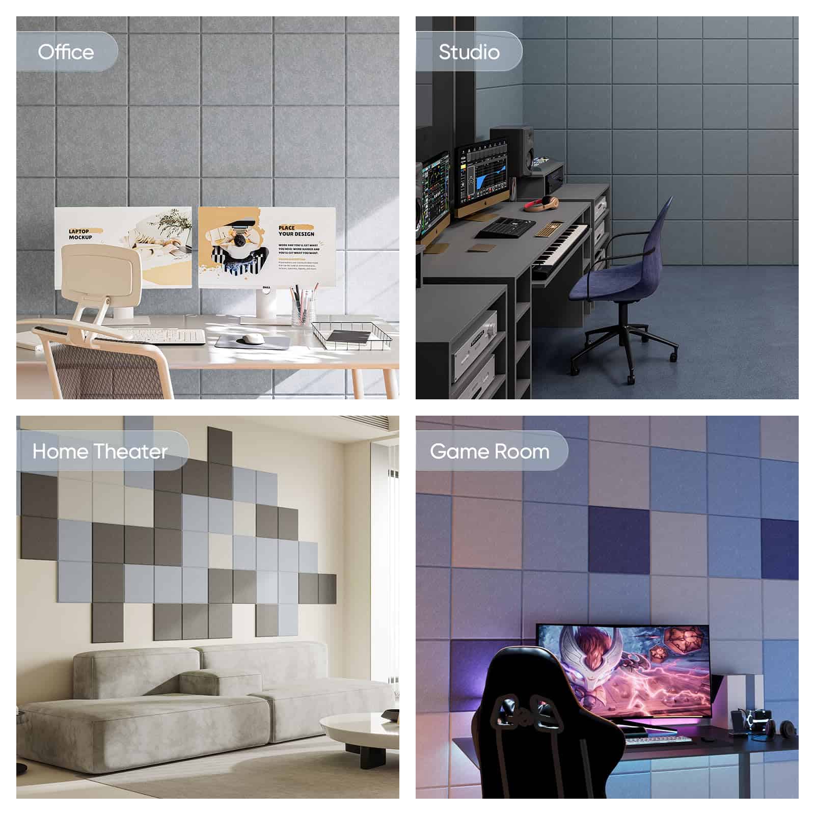 Berlai 20 Pack Paneles Acústicos Autoadhesivos Paneles de - Imagen 8