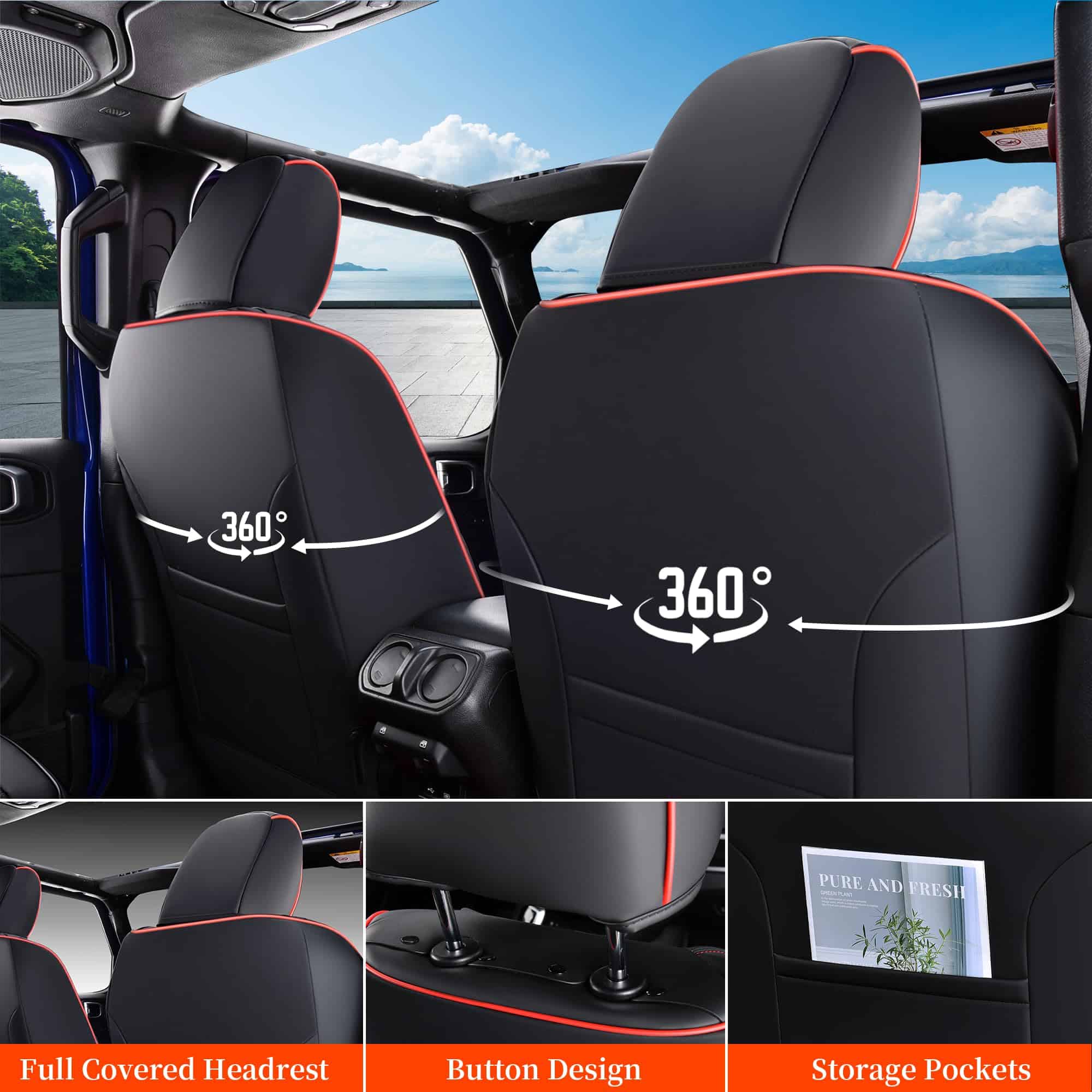 Fundas de asiento Coverado Set Completo para Jeep Wrangler, - Imagen 4