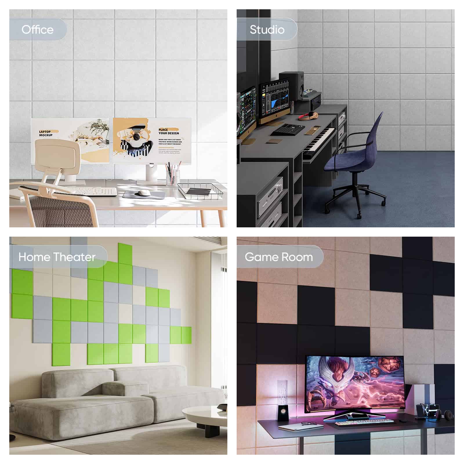 Berlai 20 Pack Paneles Acústicos Autoadhesivos de Espuma - Imagen 8