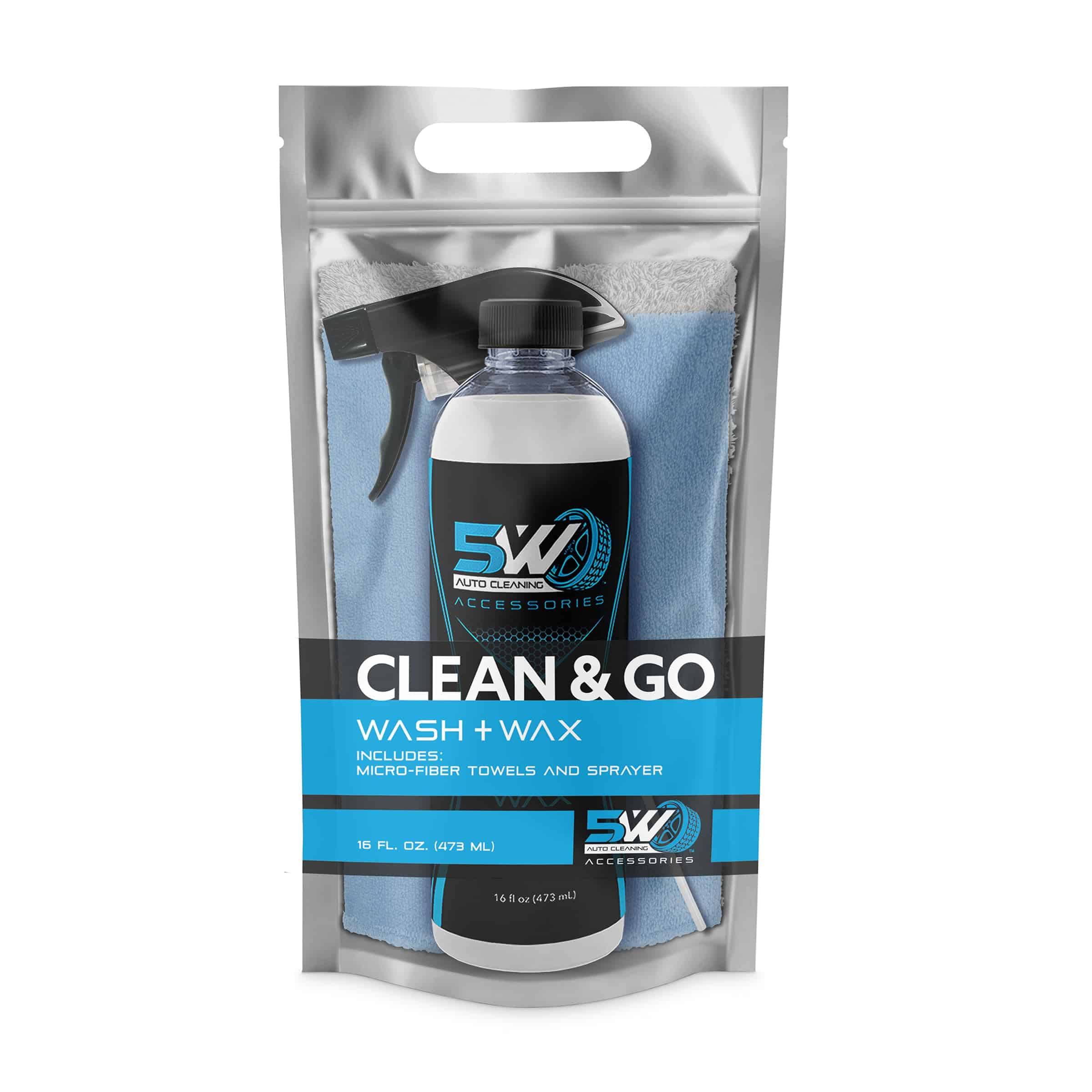 5W Auto Clean & Go - Lavado y Encerado sin Agua, Para