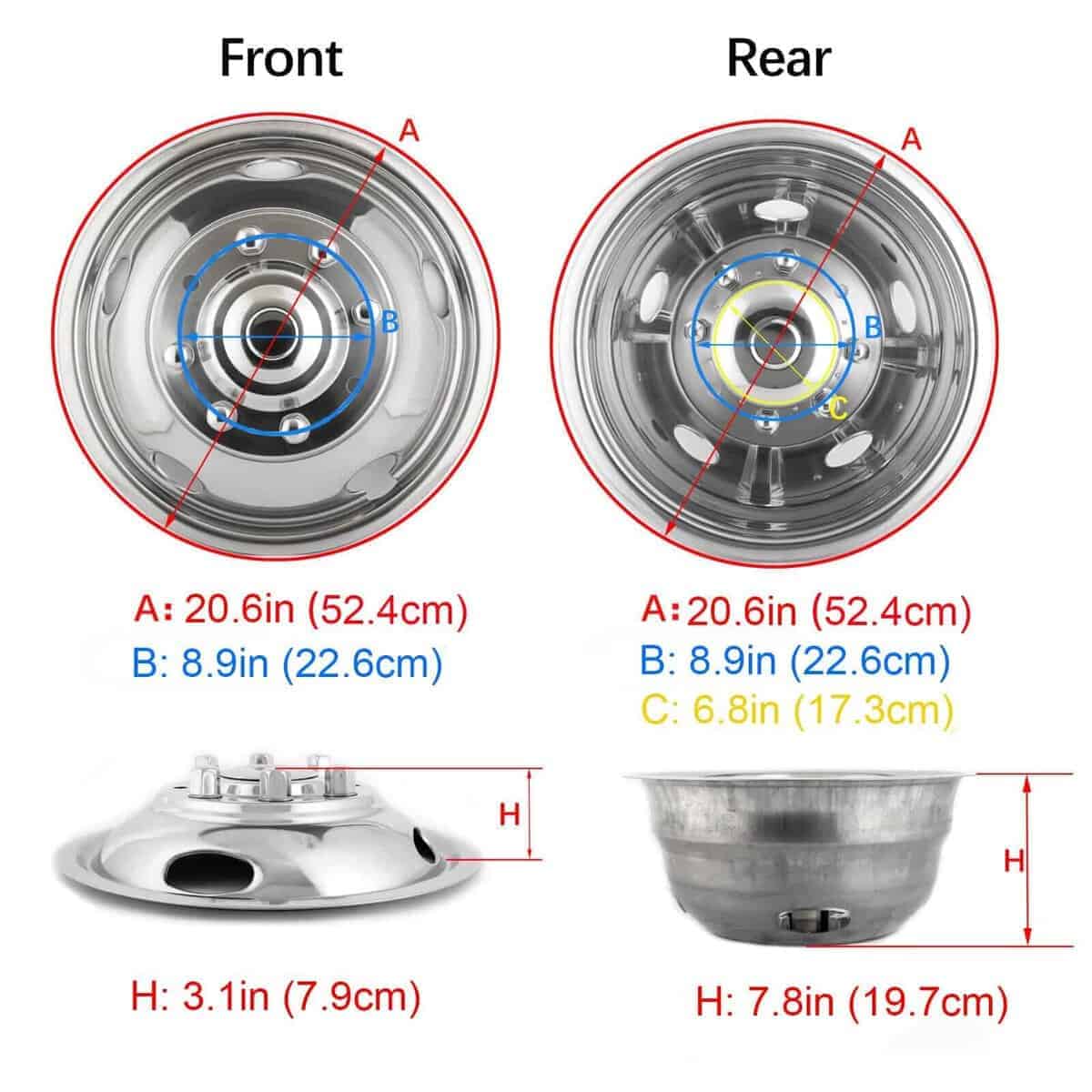 Lifeinfinity 2 Delanteros y 2 Traseros 19.5" Simuladores de - Imagen 8