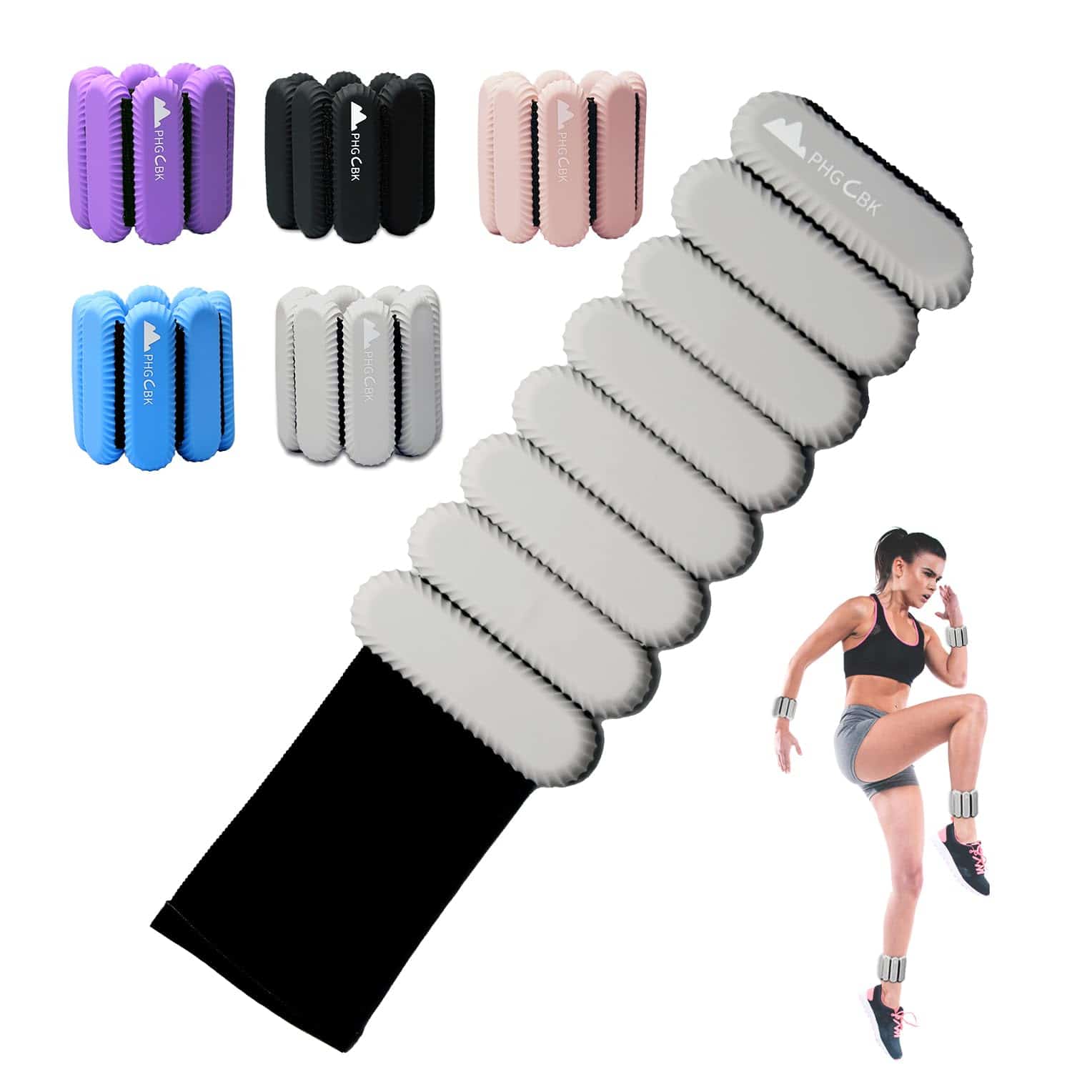 Pesas de muñeca y tobillo de 2 lb para mujer - Juego de