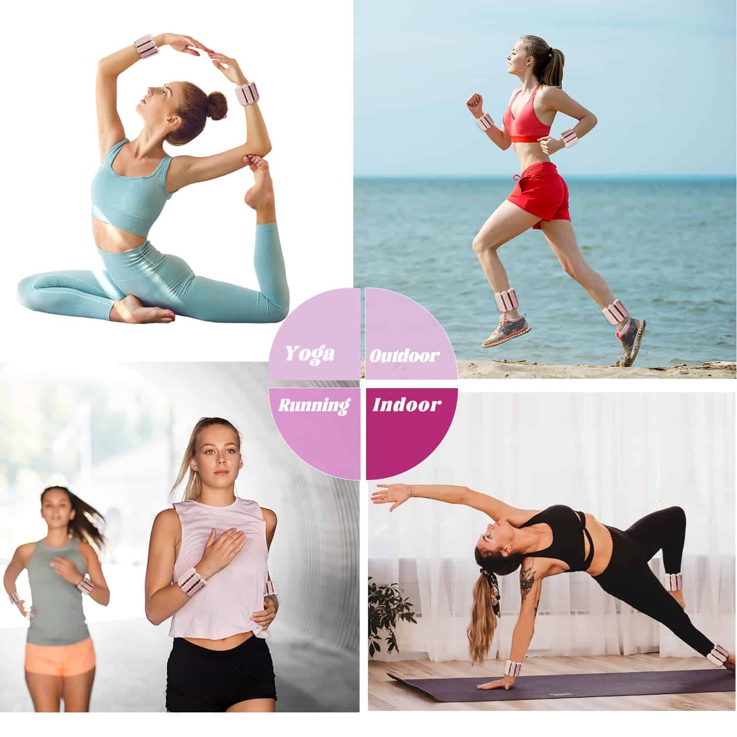 Pesas para muñecas y tobillos de 2 libras para mujeres - - Imagen 3