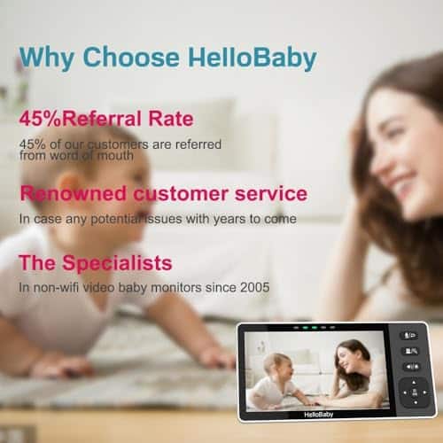 Monitor para Bebé HelloBaby 720P 5.5'' HD con Cámara y - Imagen 8