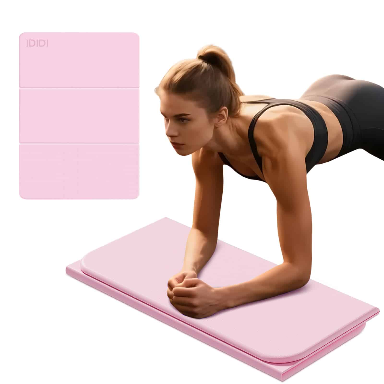 Tapete de Yoga Plegable para Mujeres, 1.0" Grueso Cojín de