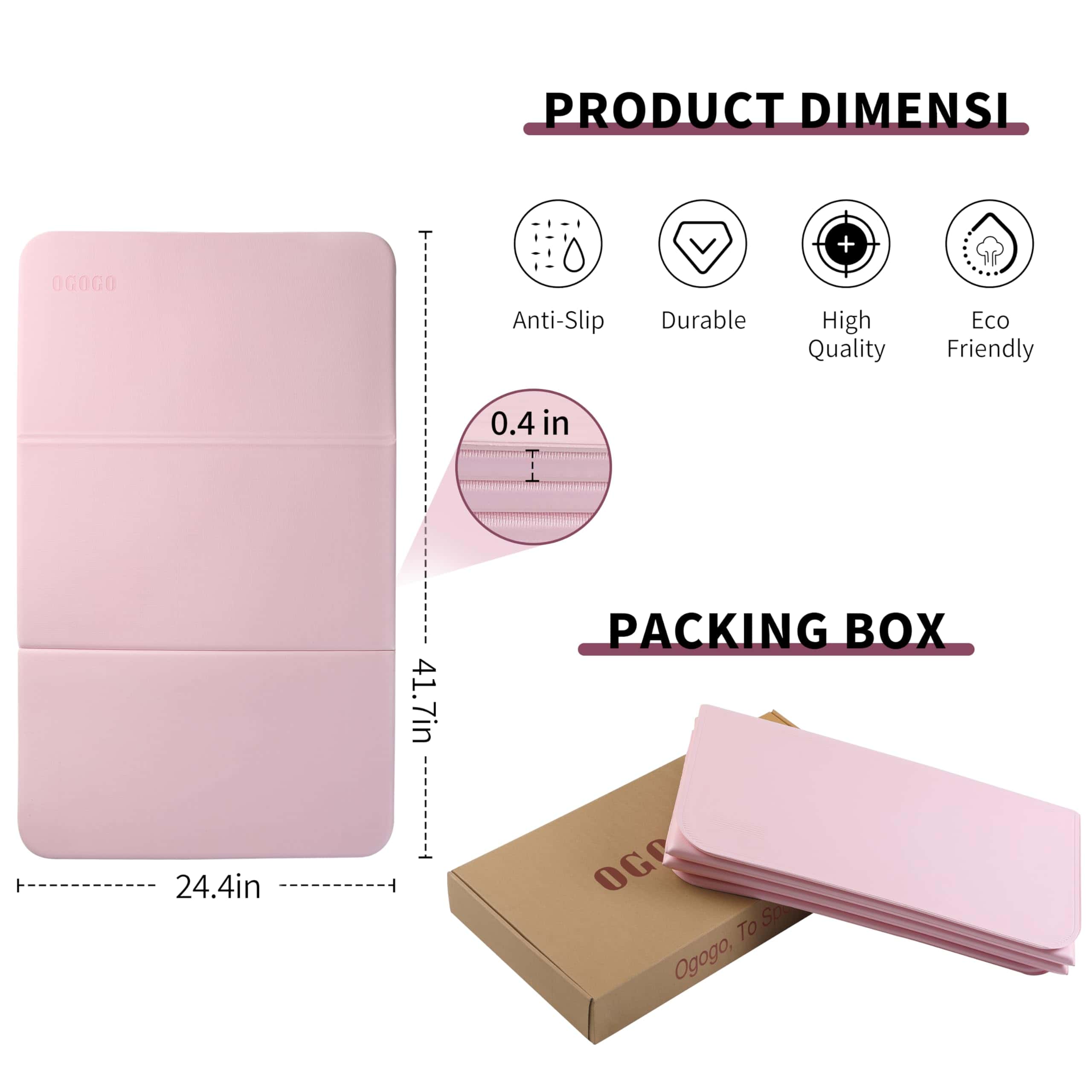 Tapete de Yoga Plegable para Mujeres, 1.0" Grueso Cojín de - Imagen 5