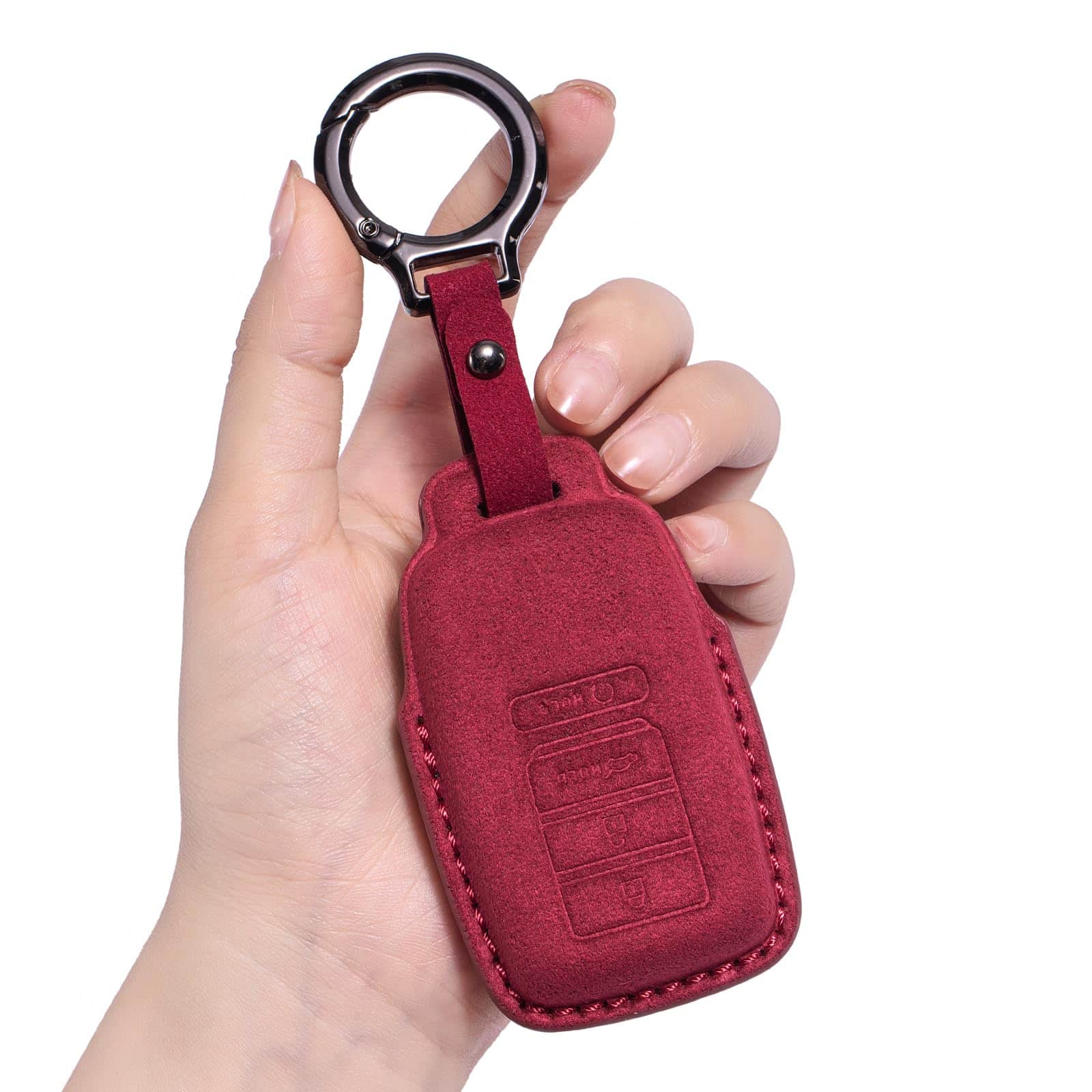 CUIBUKUG Funda de Cuero Genuino para Llavero, Compatible