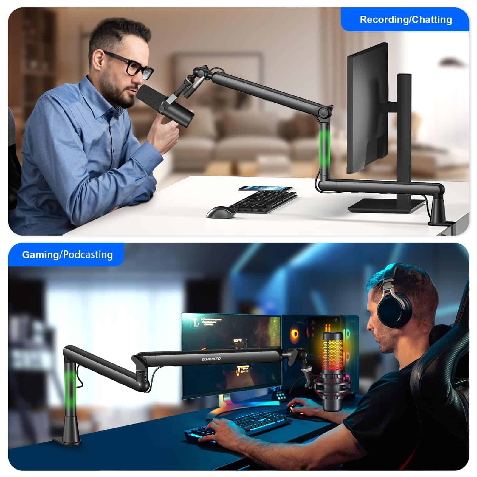 Brazo de micrófono, Aokeo AK-55 Soporte de brazo de - Imagen 3