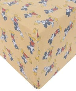 Sábana de Cuna/Toddler de Punto Ajustada Premium "Mickey