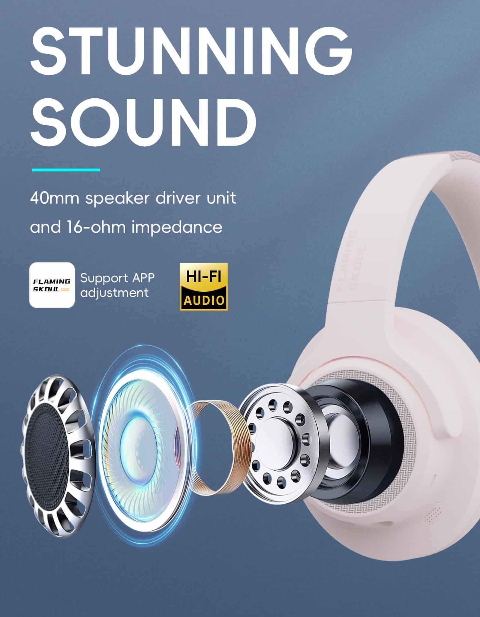 Audífonos inalámbricos over-ear FLAMING SKOUL N30S - - Imagen 3