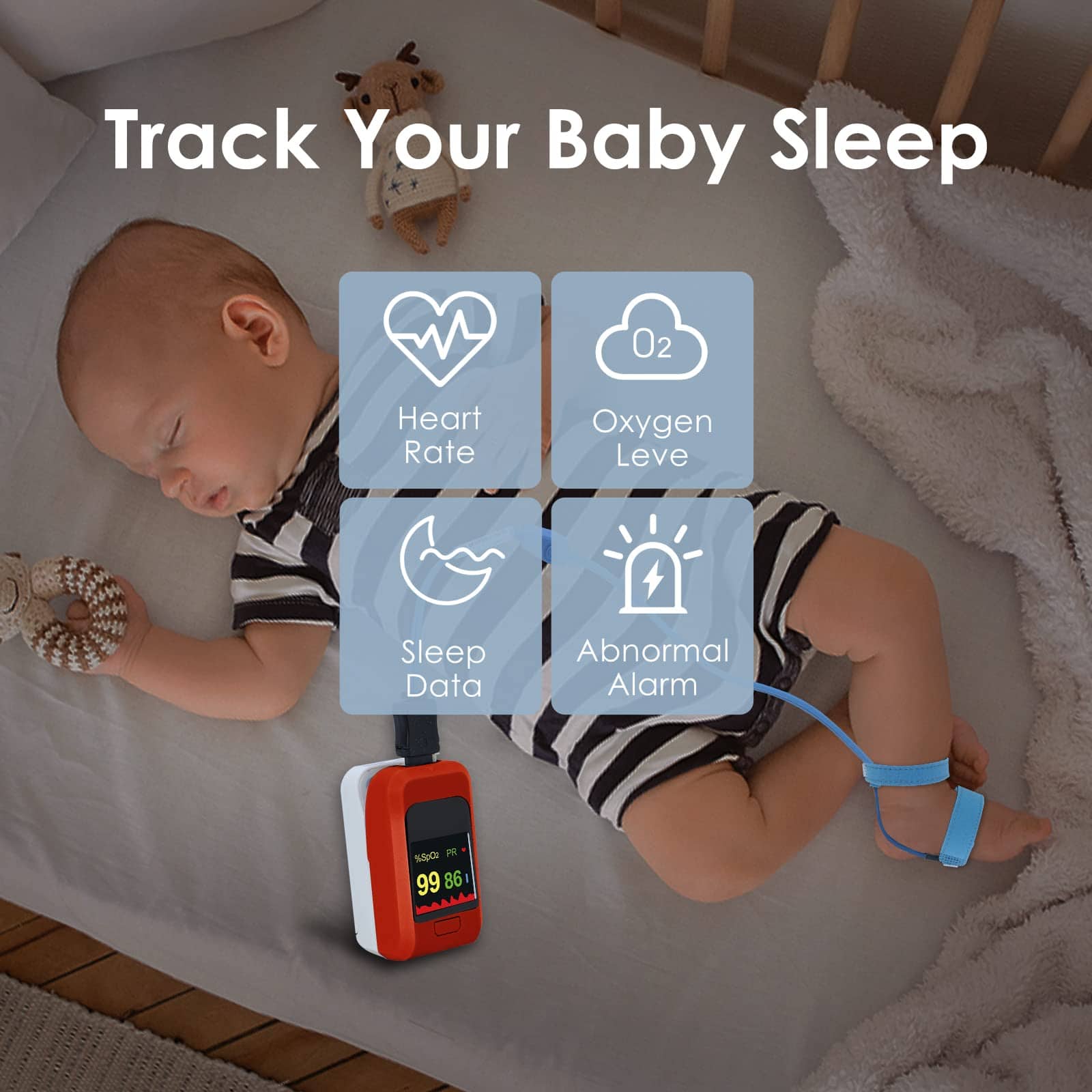 Monitor de Oxígeno para Bebés con Aplicación Bluetooth, - Imagen 4