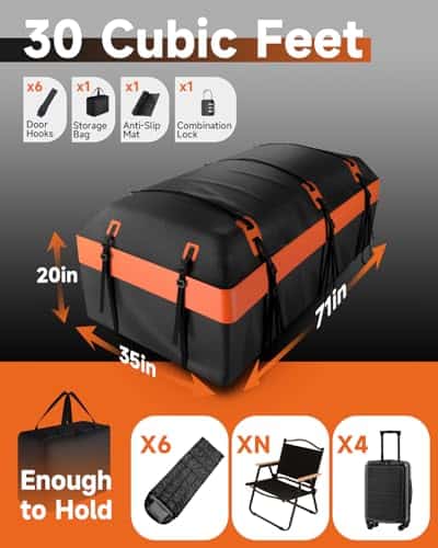 Bolso de Carga para Techo del Automóvil de 30 Pies Cúbicos, - Imagen 3