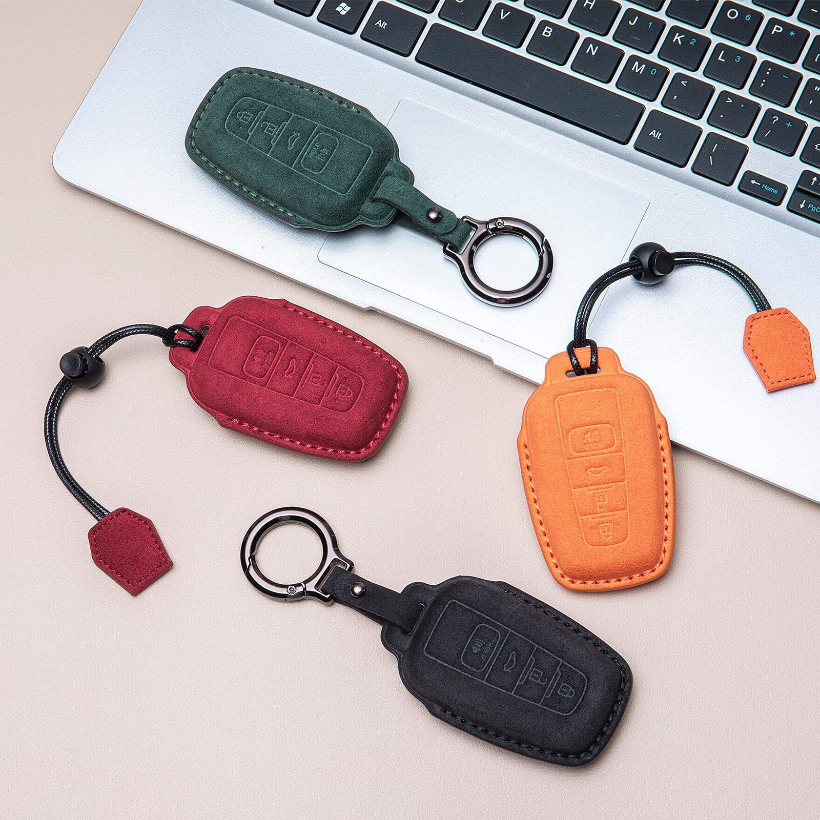 CUBIERTA DE LLAVE DE CUERO GENUINO CUIBUKUG para Toyota, - Imagen 8