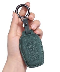 CUBIERTA DE LLAVE DE CUERO GENUINO CUIBUKUG para Toyota,