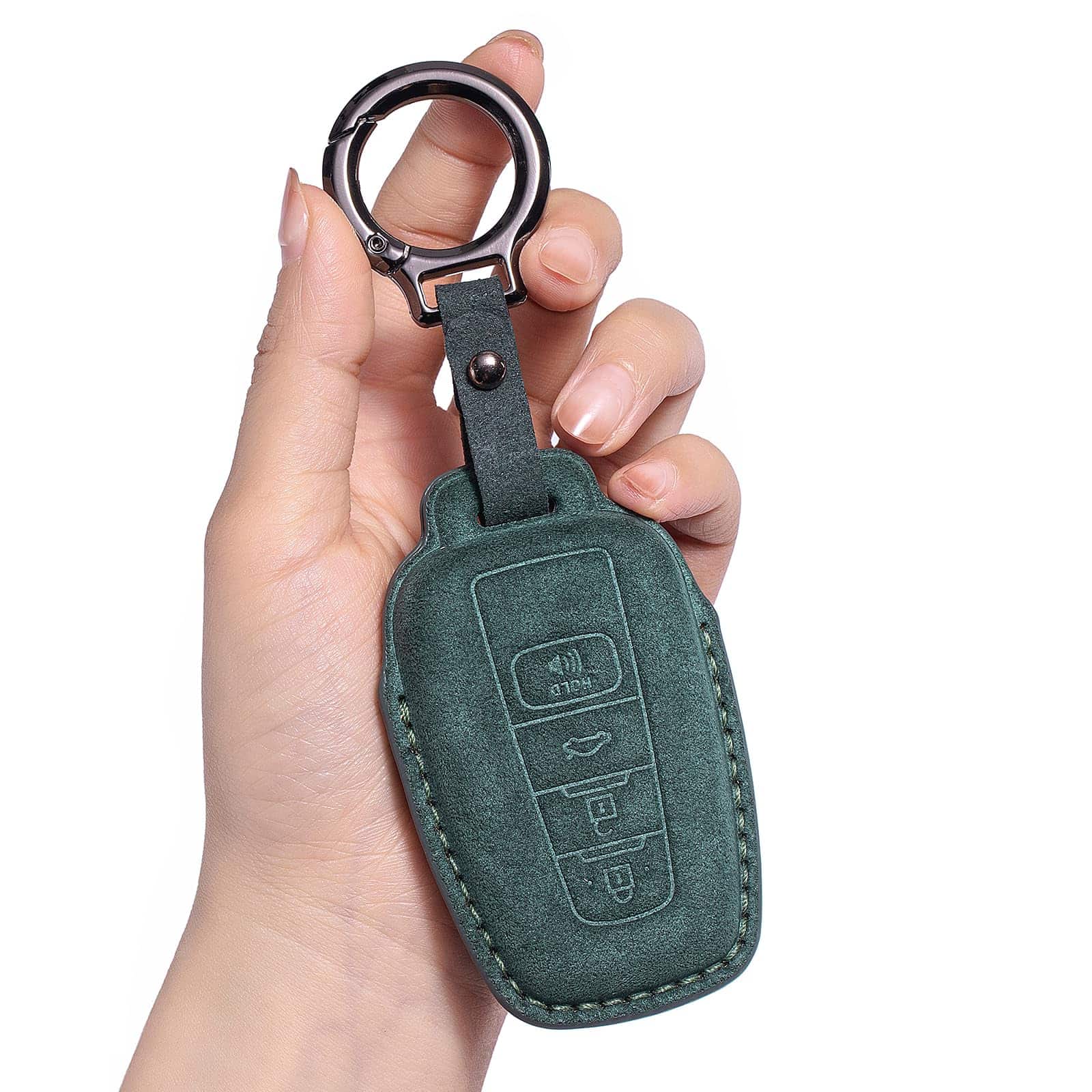 CUBIERTA DE LLAVE DE CUERO GENUINO CUIBUKUG para Toyota,