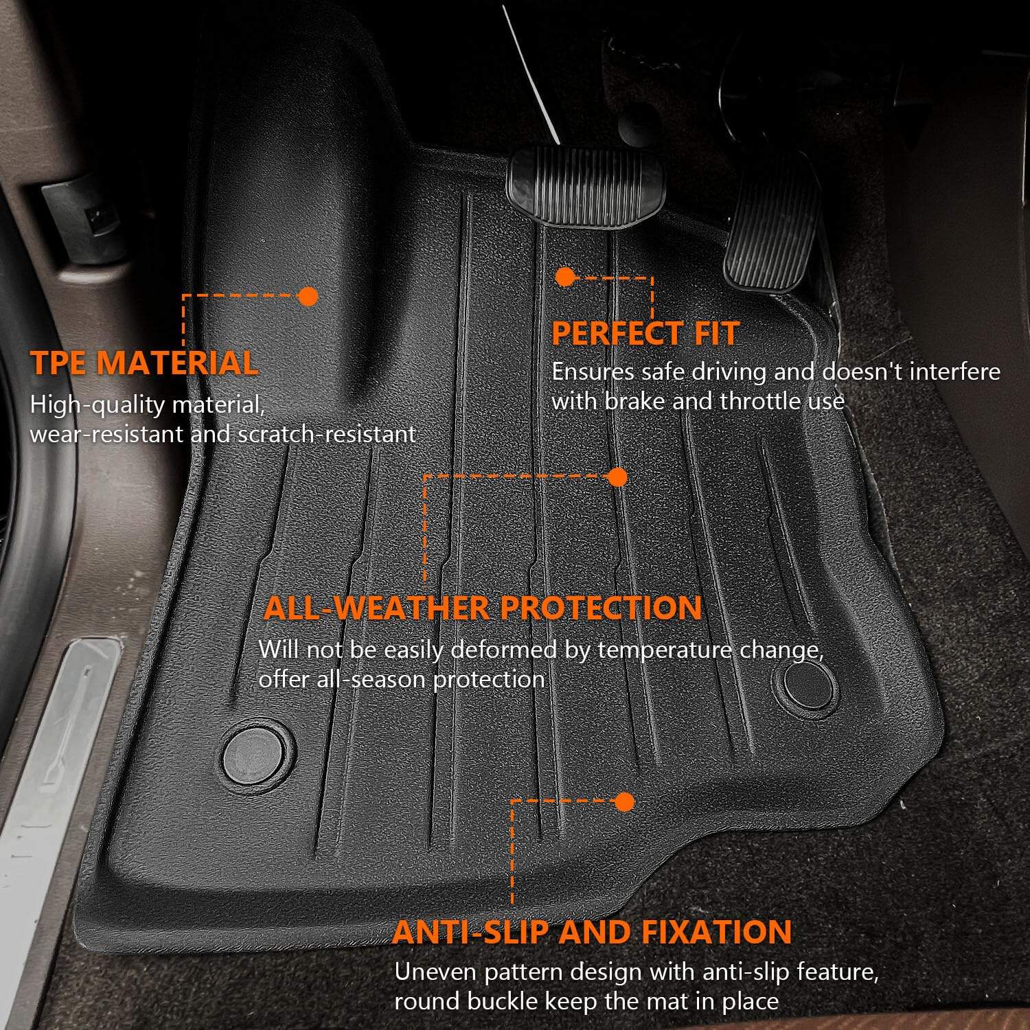 Tapete de piso de 7 asientos compatible con Ford Expedition - Imagen 6