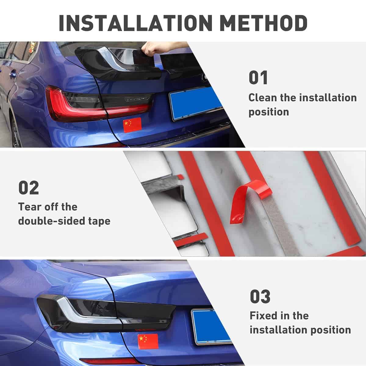 JONKOKO Cubierta de protección de luz trasera ABS negra - Imagen 8