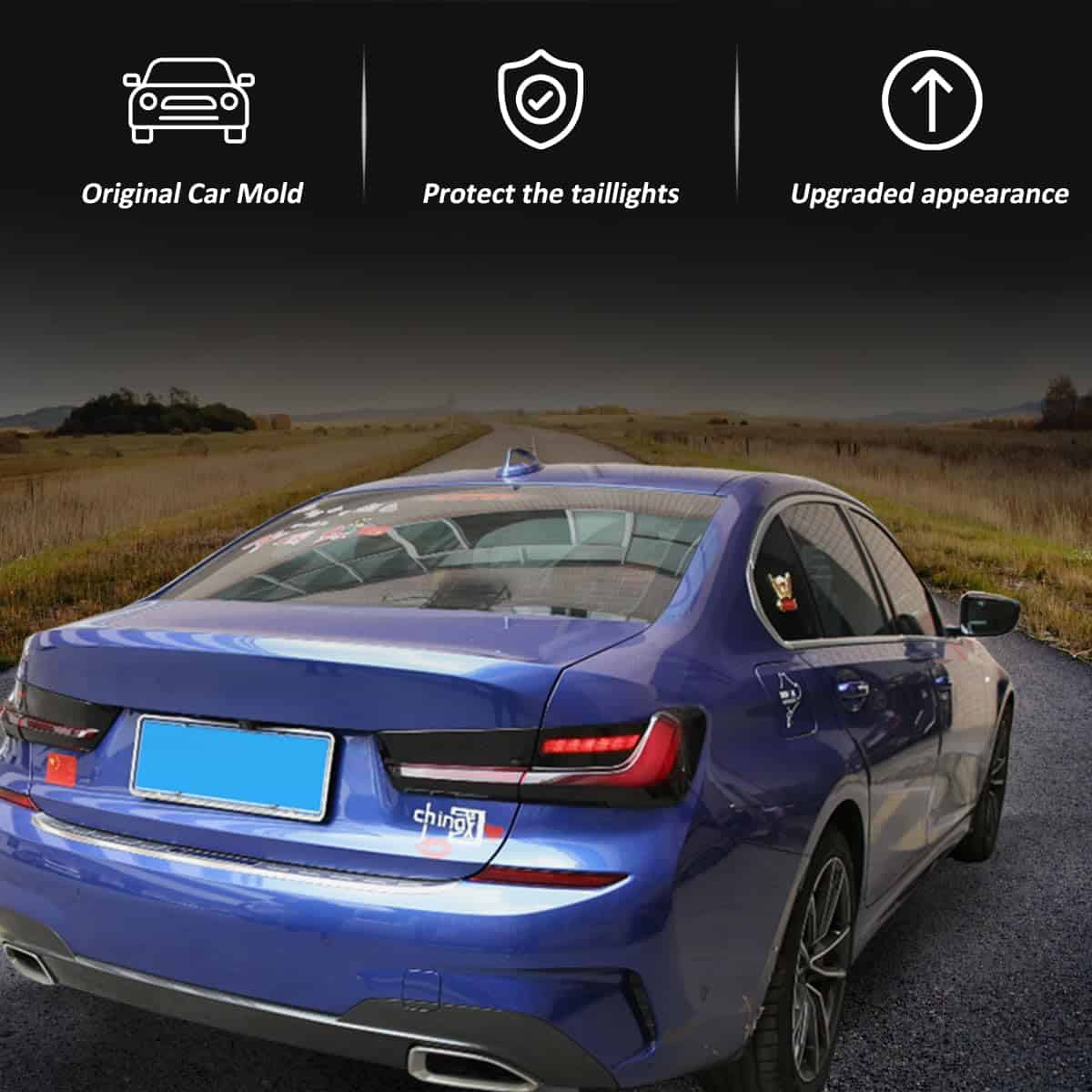 JONKOKO Cubierta de protección de luz trasera ABS negra - Imagen 5