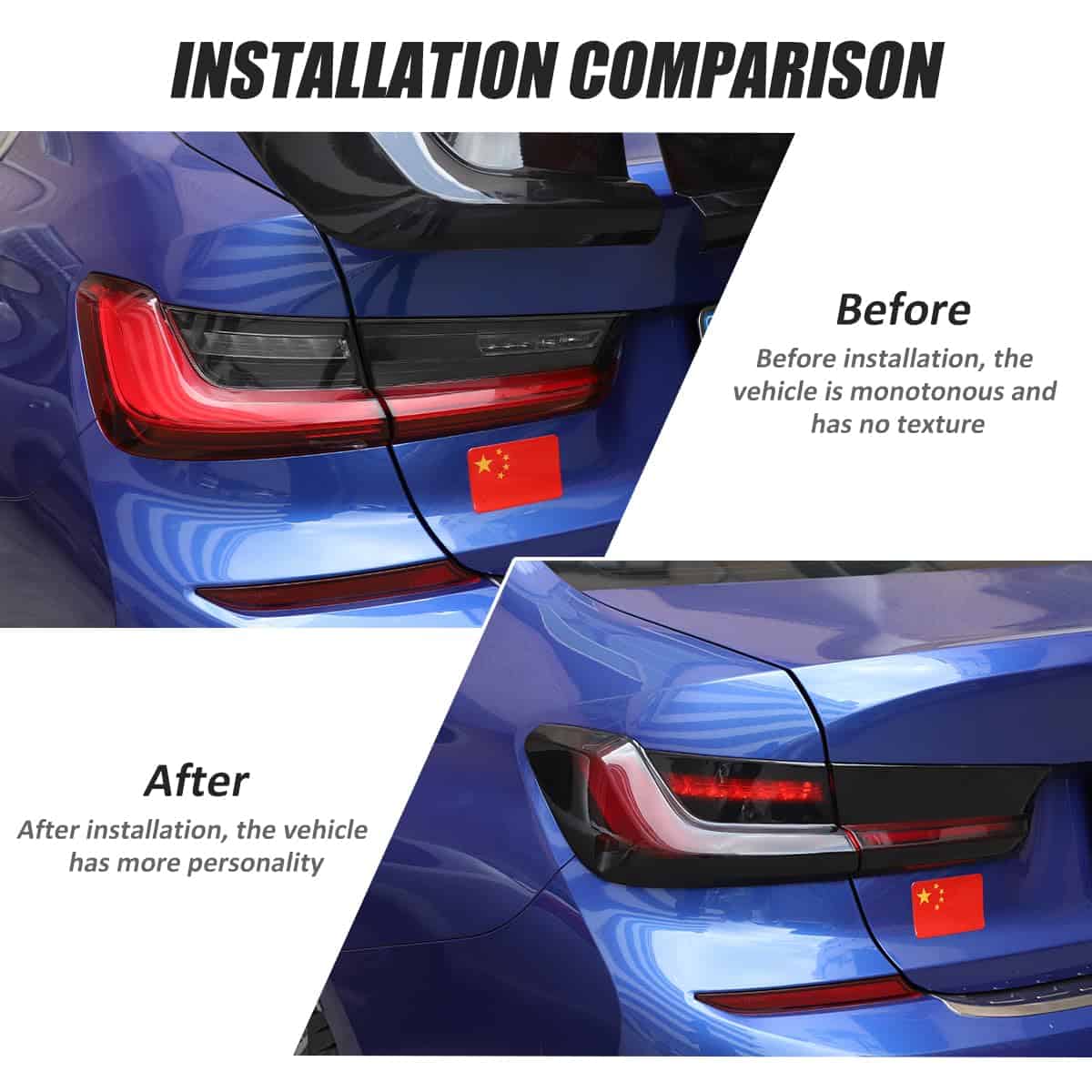 JONKOKO Cubierta de protección de luz trasera ABS negra - Imagen 3