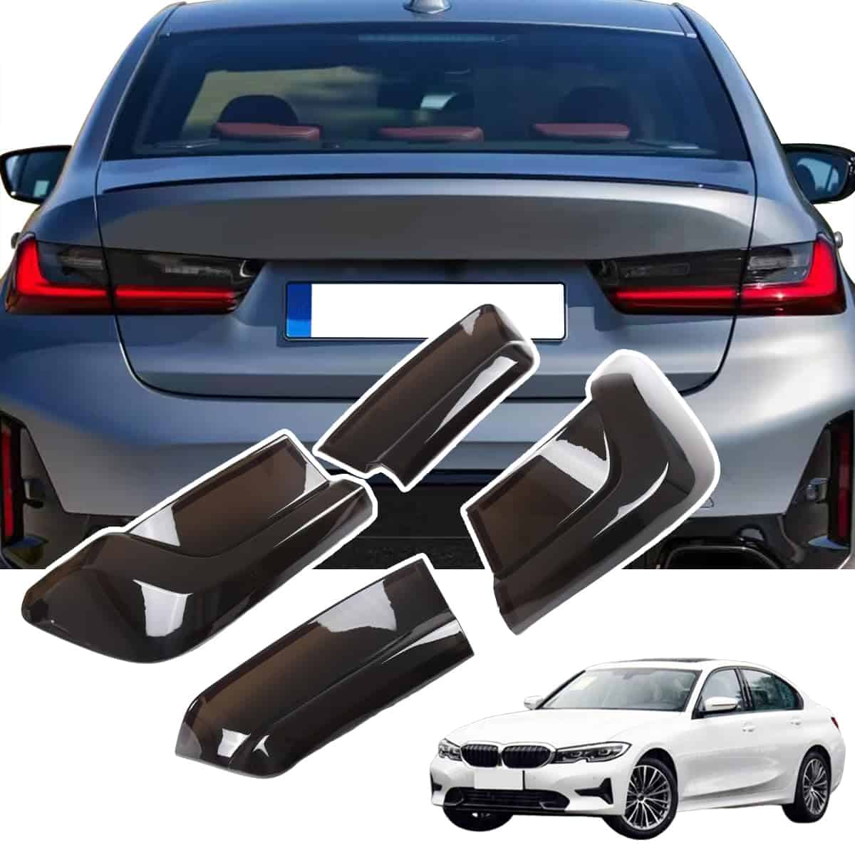 JONKOKO Cubierta de protección de luz trasera ABS negra