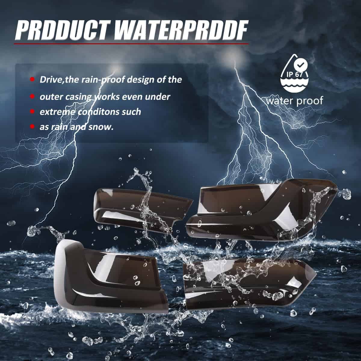 JONKOKO Cubierta de protección de luz trasera ABS negra - Imagen 7