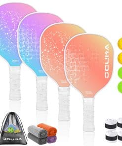 Set de 4 palas de pickleball Oguka, ligeras, de grafito,
