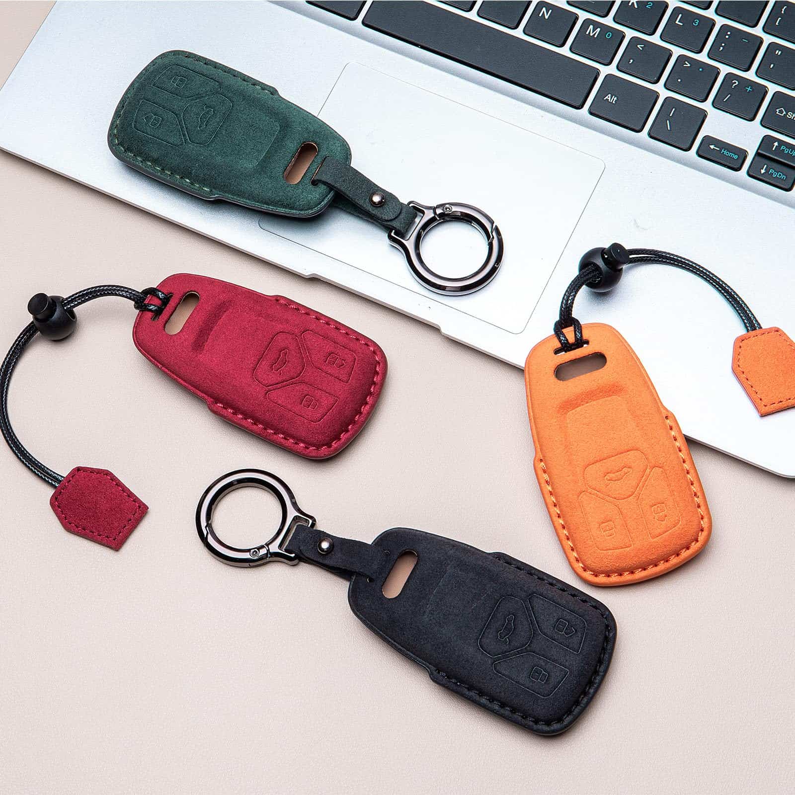 CUIBUKUG Funda de Cuero Genuino para Llave Audi, Compatible - Imagen 8