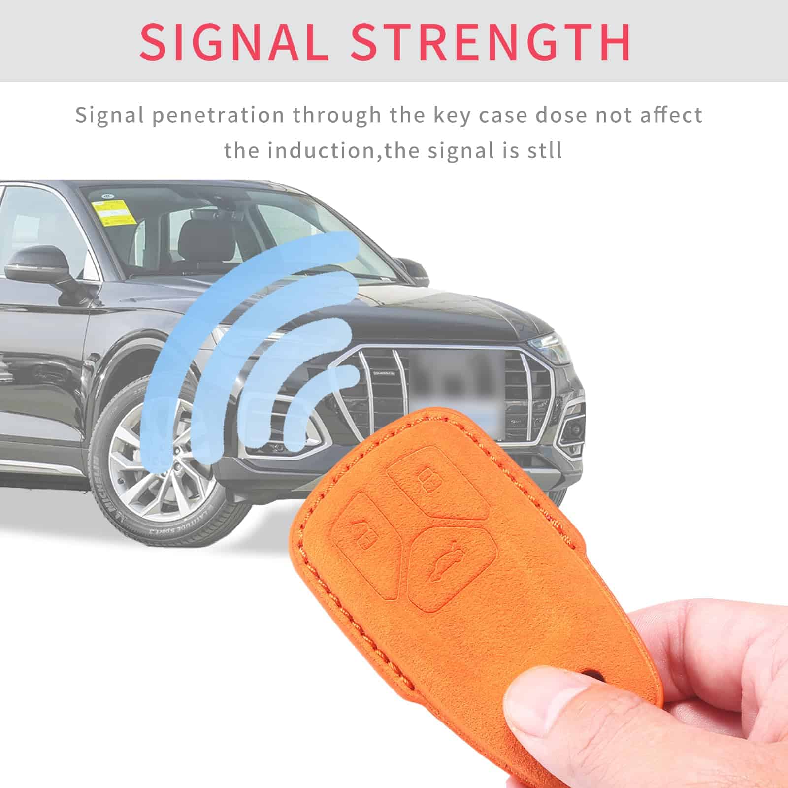 CUIBUKUG para Audi Funda de Cuero Genuino para Llave, - Imagen 7