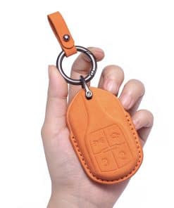 Cubierta de llave de cuero genuino CUIBUKUG para Maserati,