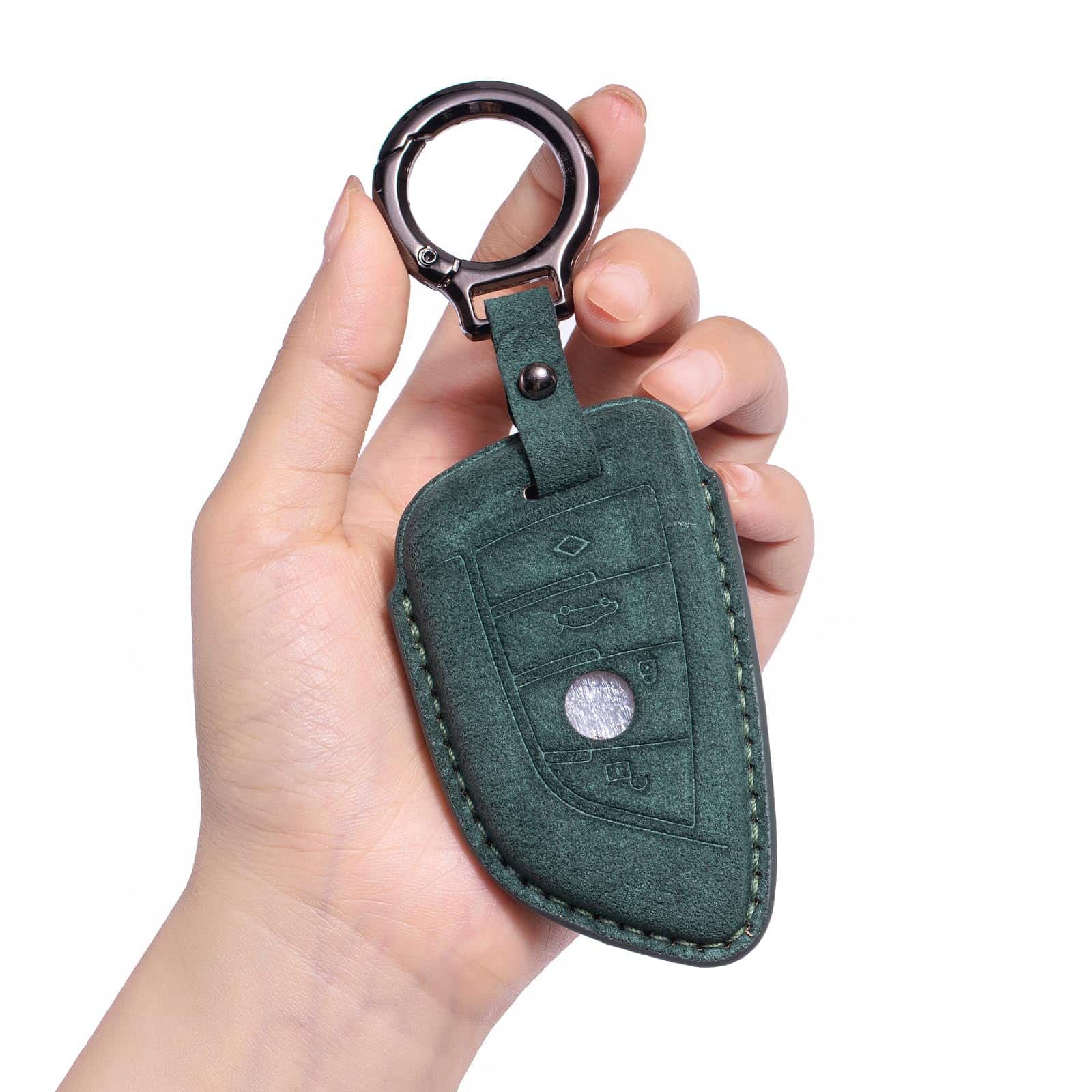 Cubierta de cuero genuino CUIBUKUG para llave de BMW,