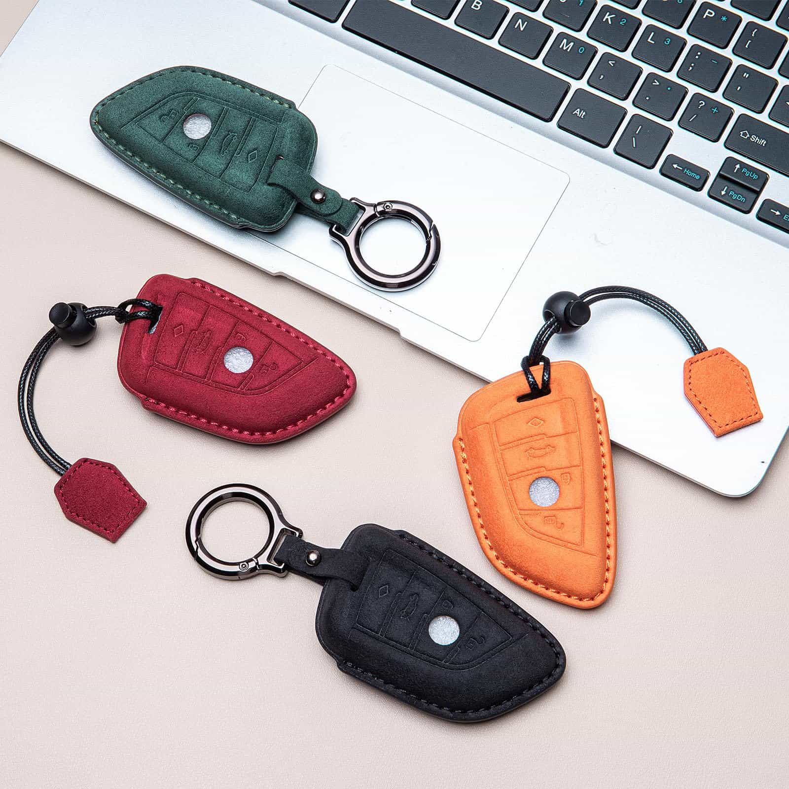 Cubierta de cuero genuino CUIBUKUG para llave de BMW, - Imagen 8