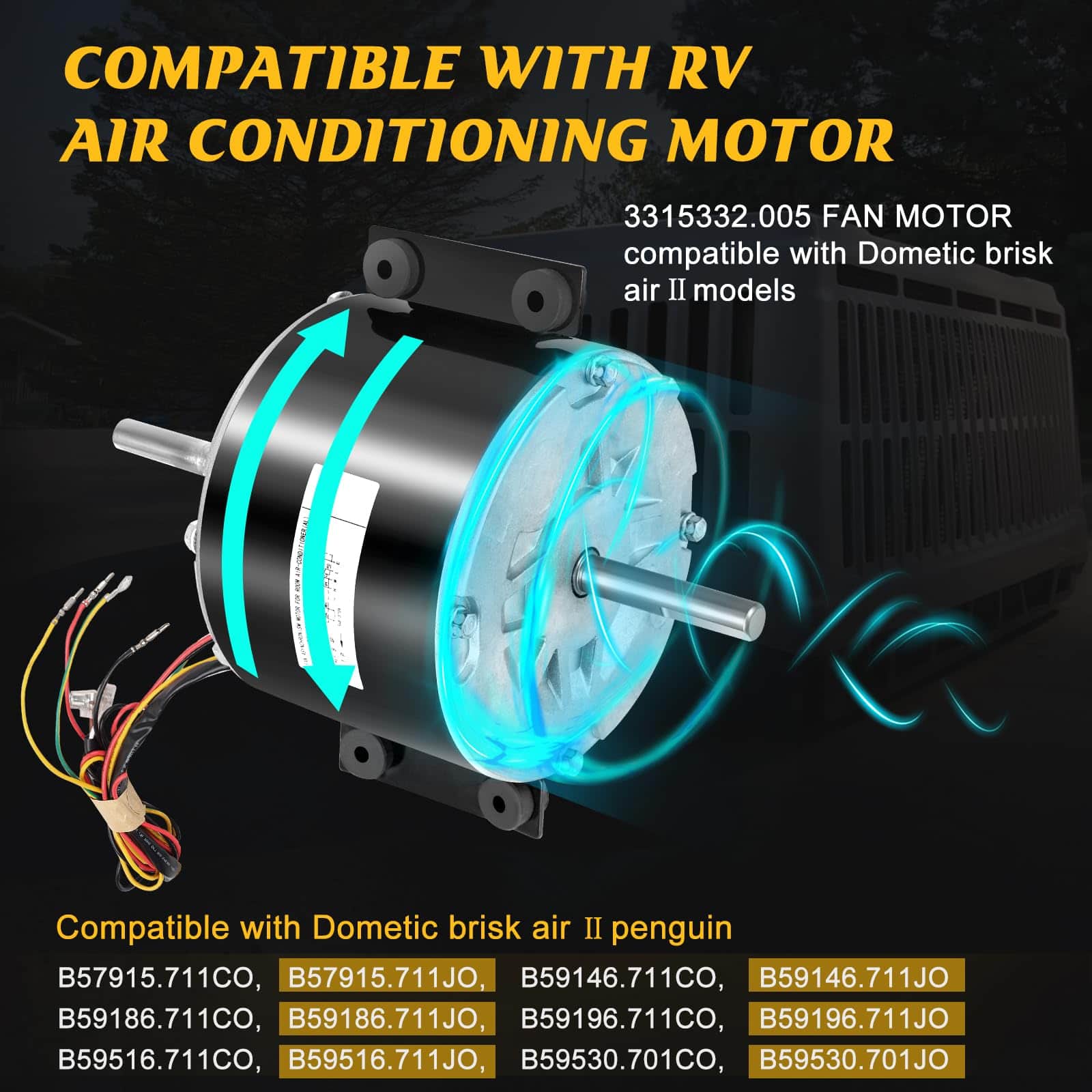 Motor de ventilador de aire acondicionado RV universal, - Imagen 7