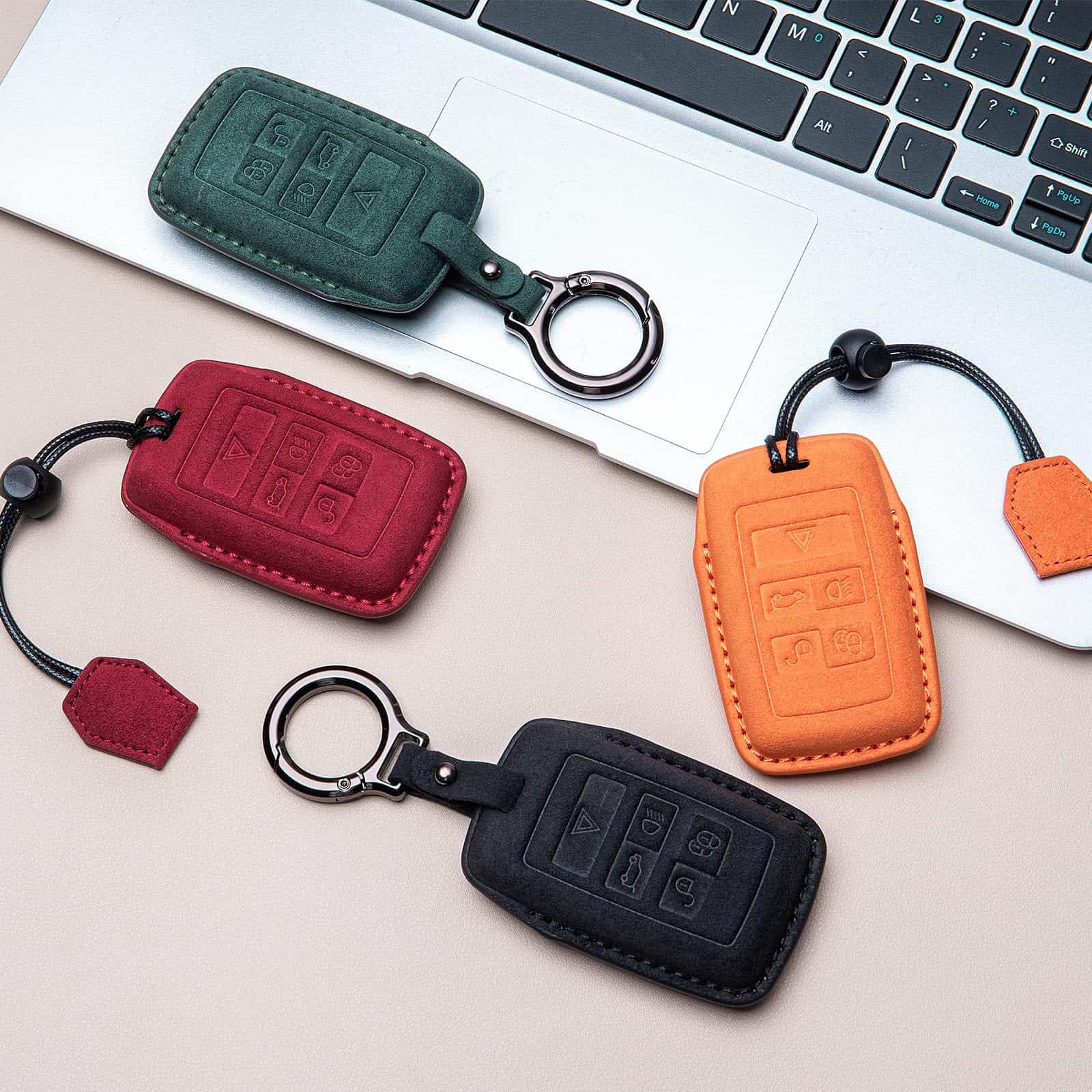 Cubierta de llave de cuero genuino para Land Rover Jaguar, - Imagen 8