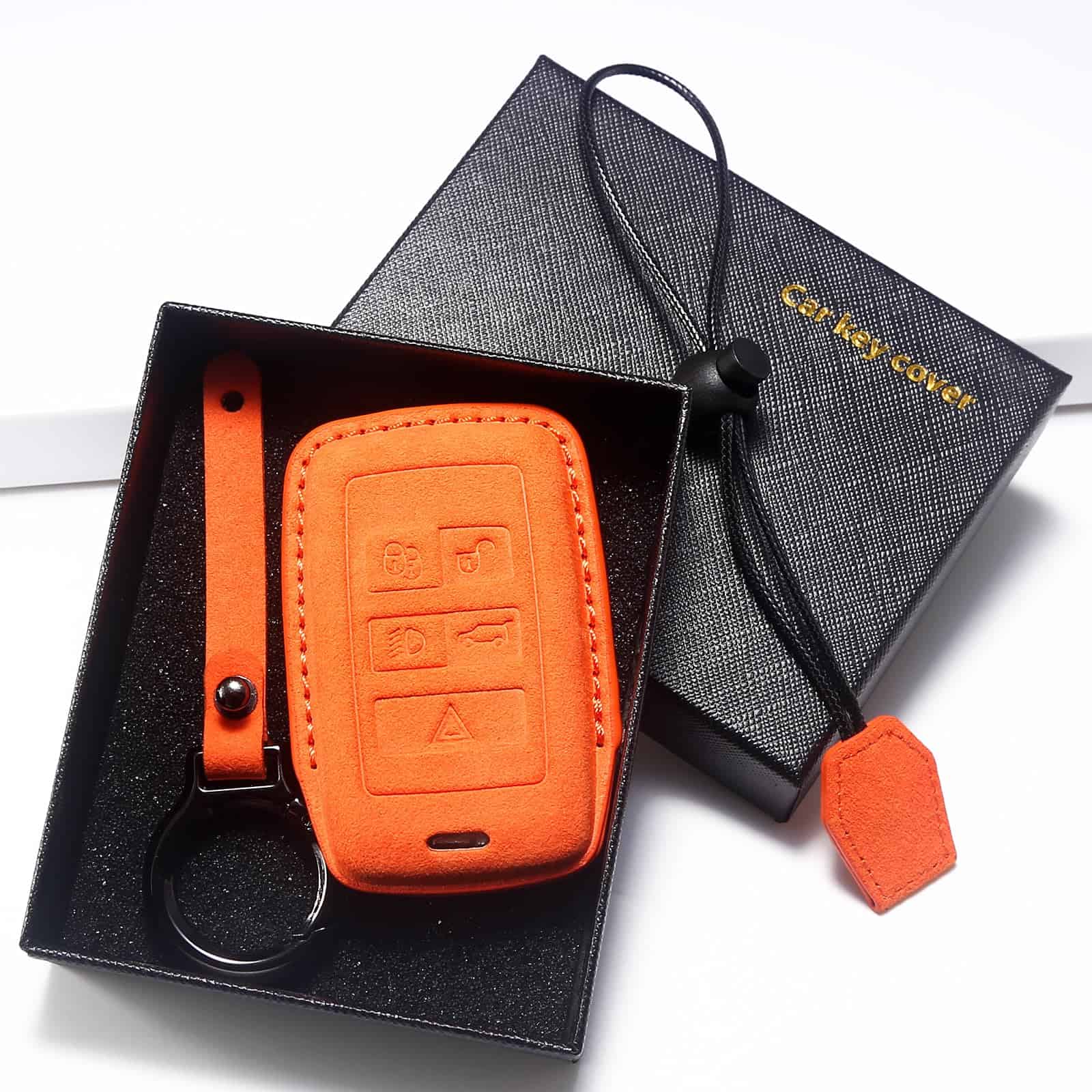 Cubierta de llave de cuero genuino para Land Rover Jaguar, - Imagen 3