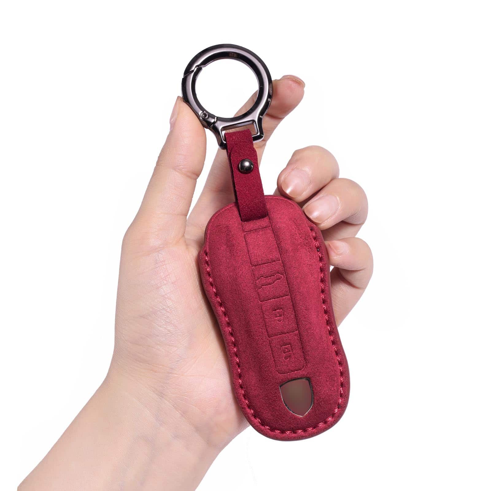 CUIBUKUG Funda de Cuero Genuino para Llave -Borgoña