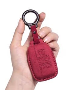 Funda de llave de cuero genuino para Jaguar, compatible con