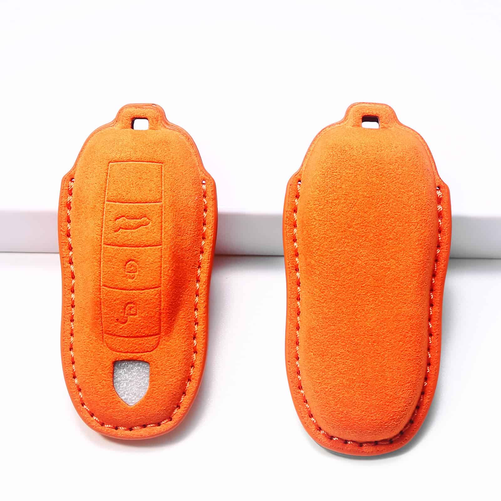 Cubierta de llave de cuero genuino para Porsche, compatible - Imagen 6