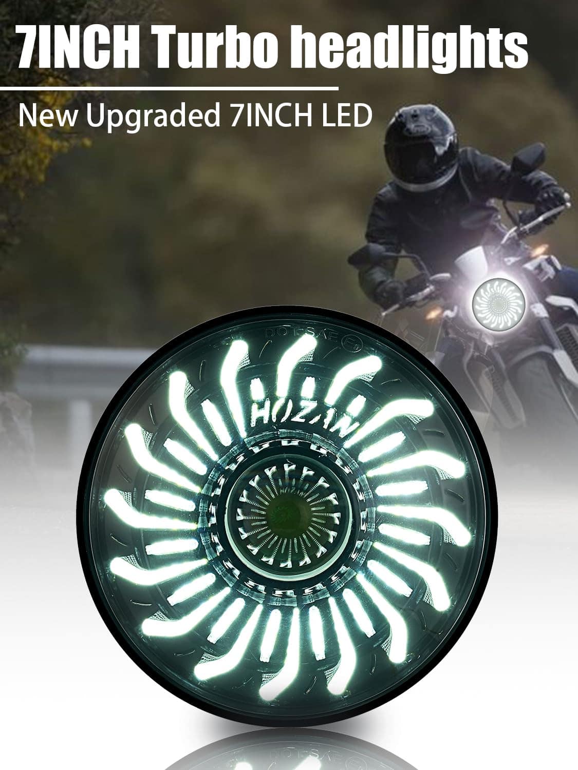Faros LED de Motocicleta HENGTUAOTO de 7" con DRL en forma - Imagen 7