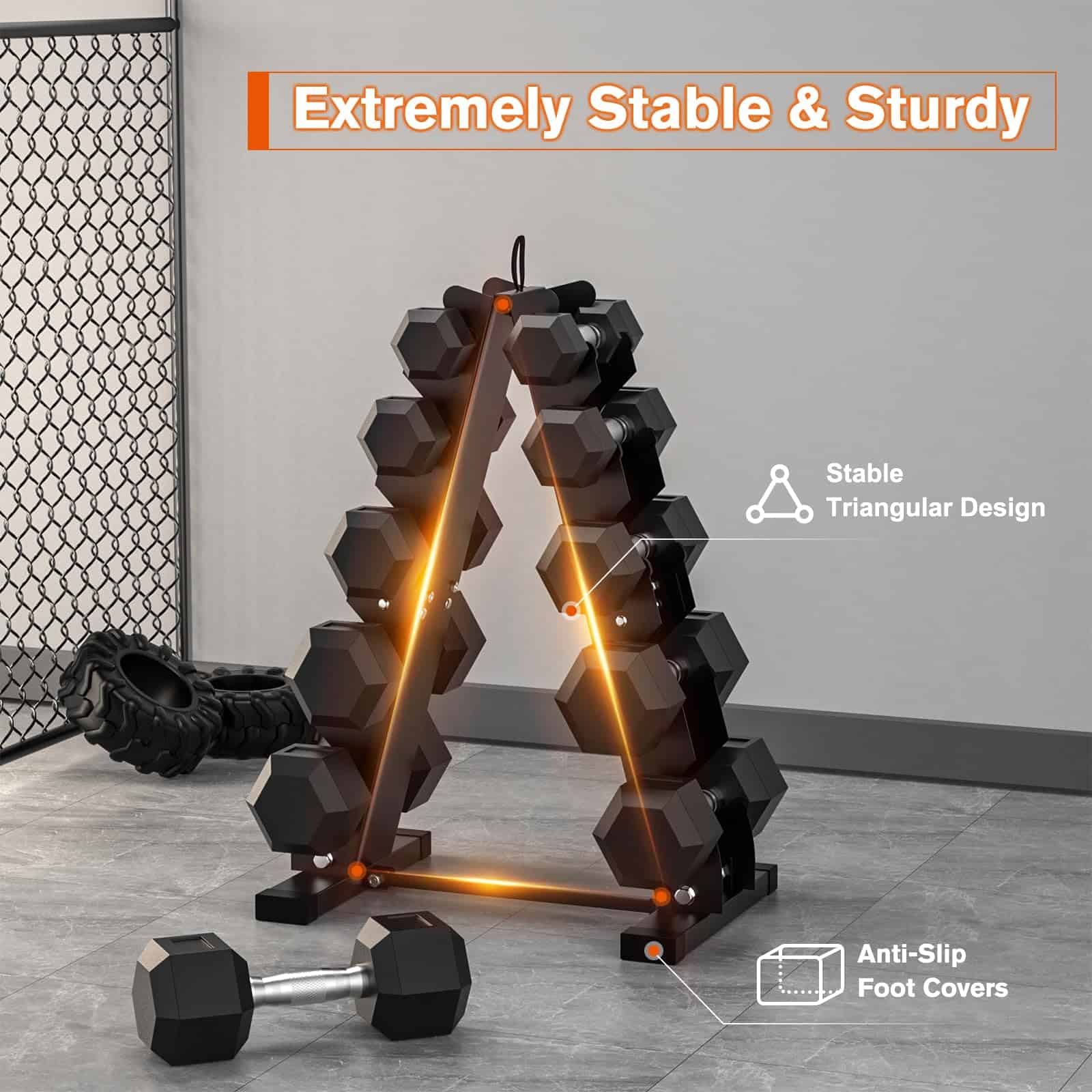 DERACY Soporte para Pesas de Mancuernas, Soporte A-Frame - Imagen 3
