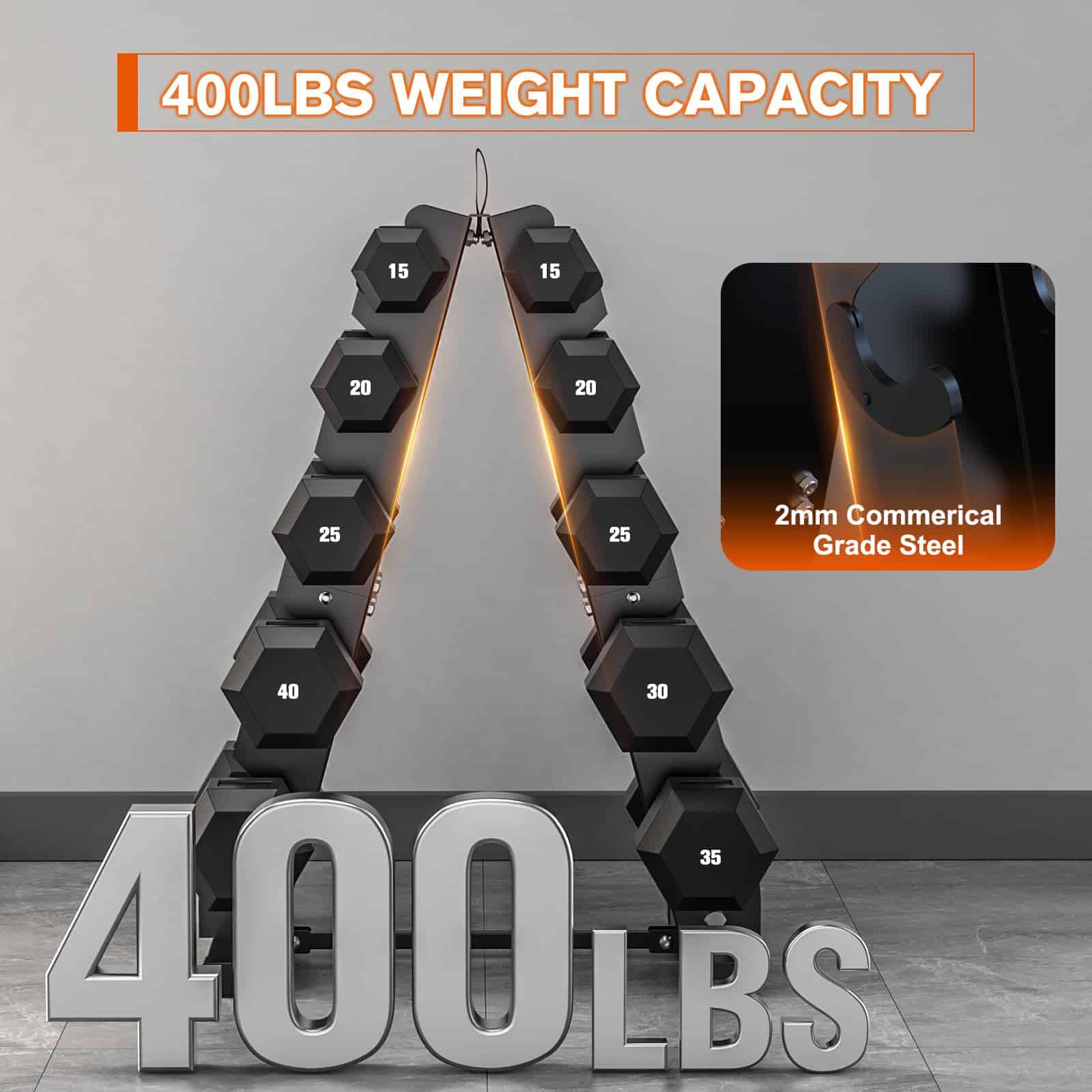 DERACY Soporte para Pesas de Mancuernas, Soporte A-Frame - Imagen 4