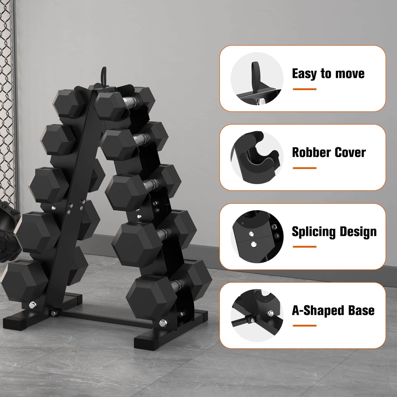 DERACY Soporte para Pesas de Mancuernas, Soporte A-Frame - Imagen 8