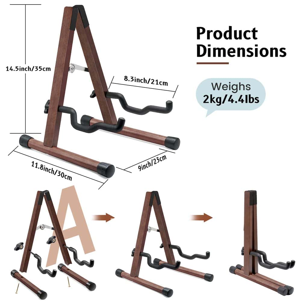 Soporte de guitarra de madera STNFAREBI, Soporte de suelo - Imagen 6