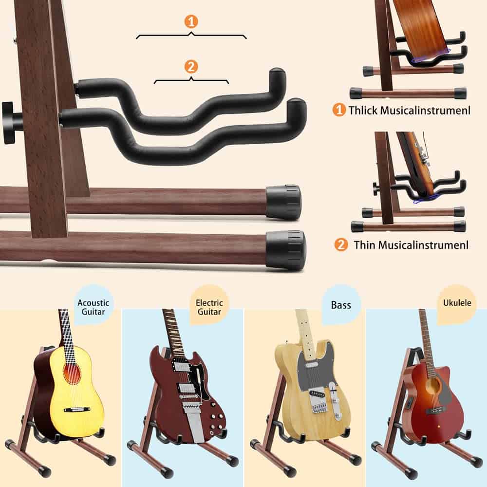 Soporte de guitarra de madera STNFAREBI, Soporte de suelo - Imagen 3