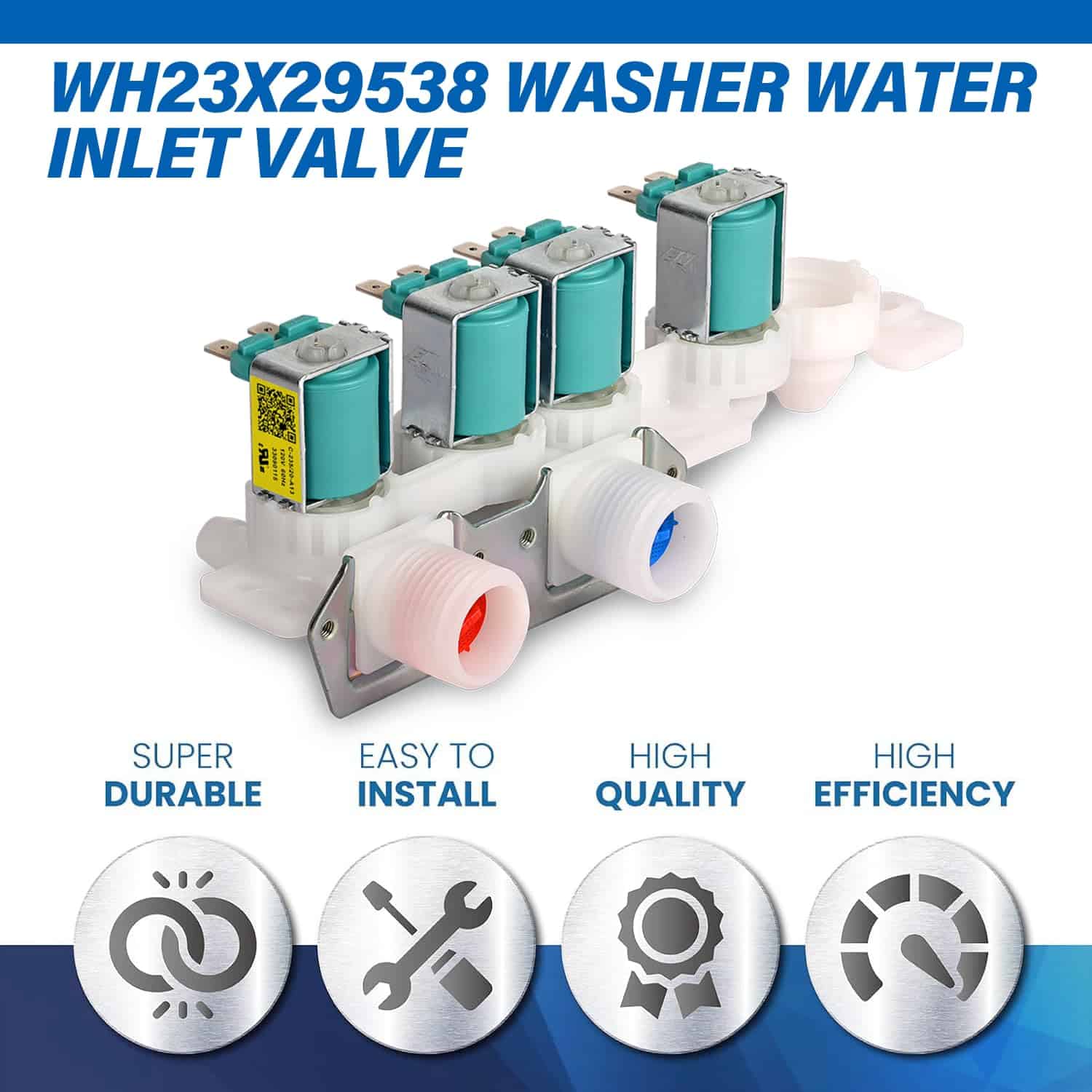 Válvula de entrada de agua para lavadora WH23X29538 OEM - Imagen 6